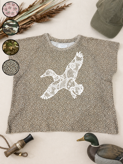 Duck Lace Graphic AOP Edgy Graphic Shirt