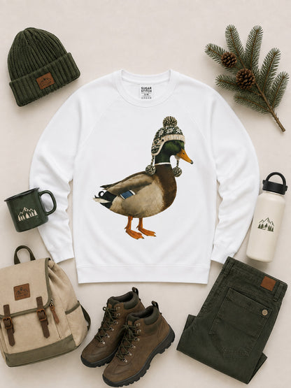 Duck Winter Hat Graphic Long Sleeve Edgy Shirt