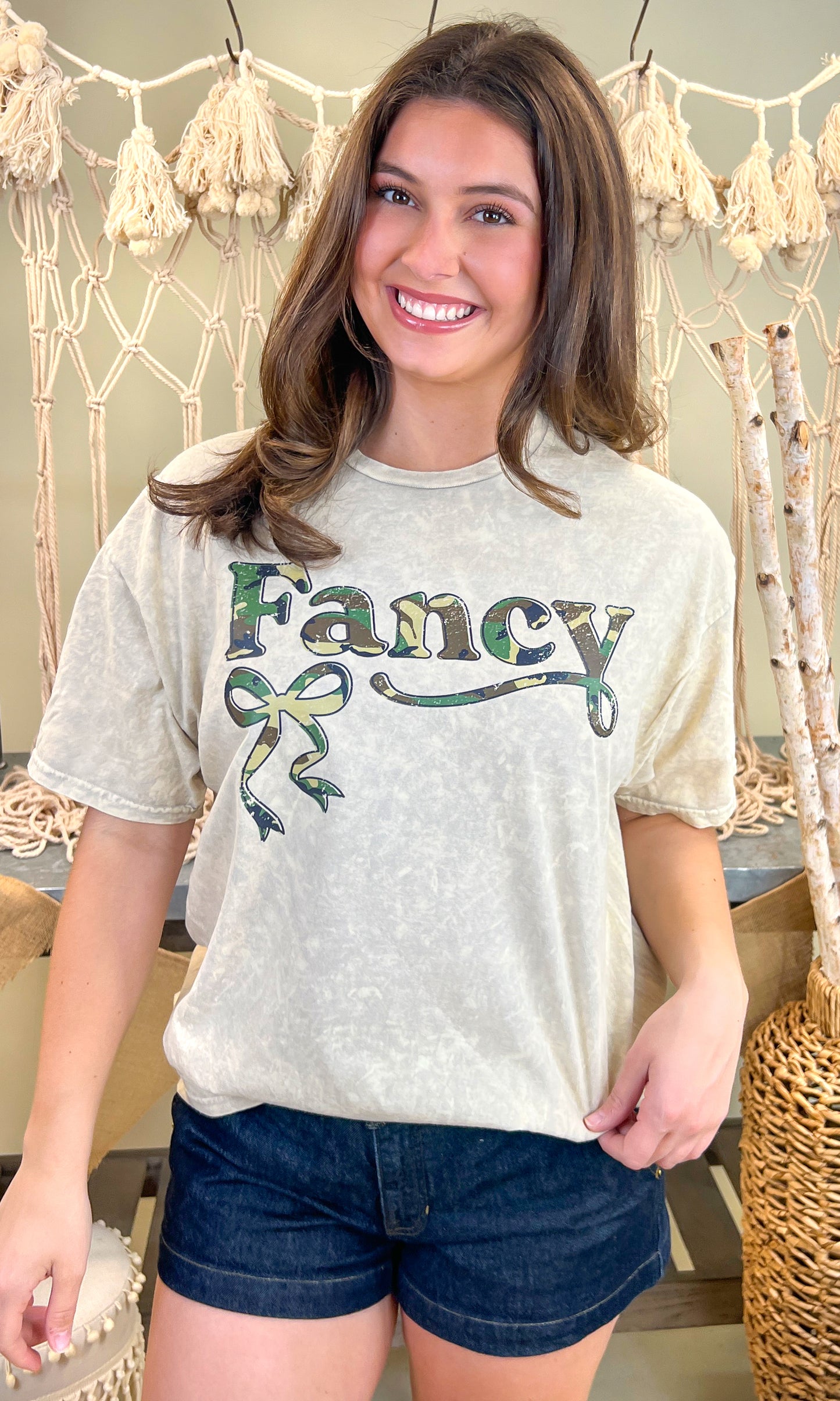 Fancy Camo Mineral Washed Graphic Shirt