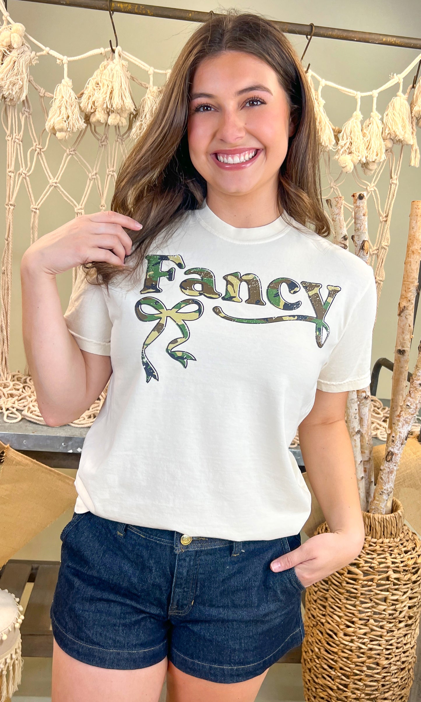Fancy Camo Comfort Color Graphic T-Shirt
