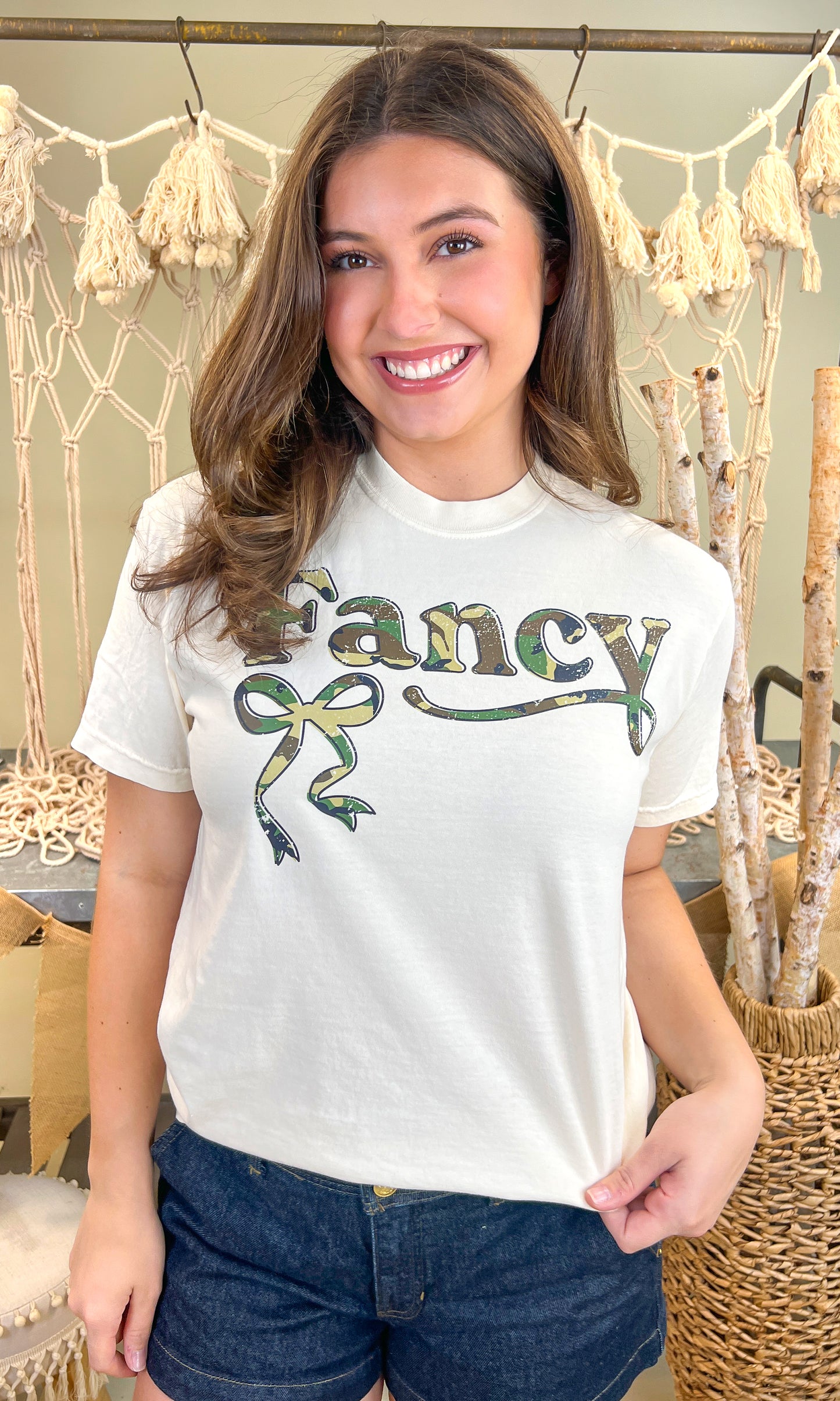 Fancy Camo Comfort Color Graphic T-Shirt