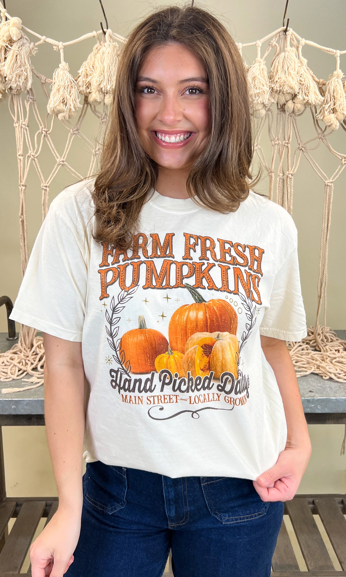 Farm Fresh Pumpkins Fall Comfort Color Graphic T-Shirt