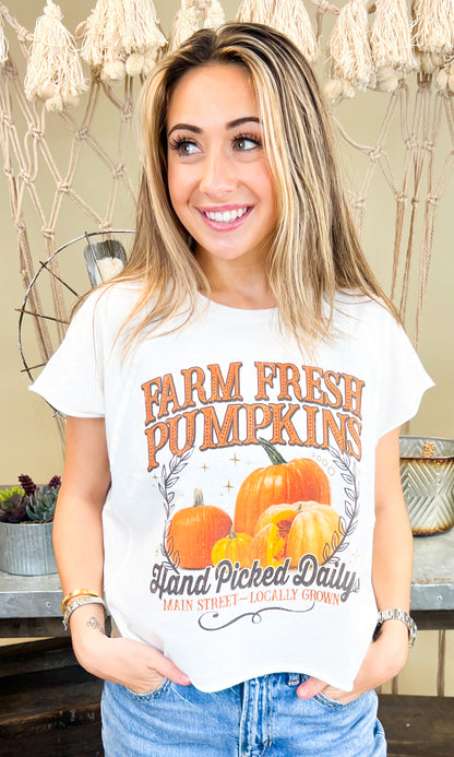 Farm Fresh Pumpkins Fall Graphic Edgy T-Shirt