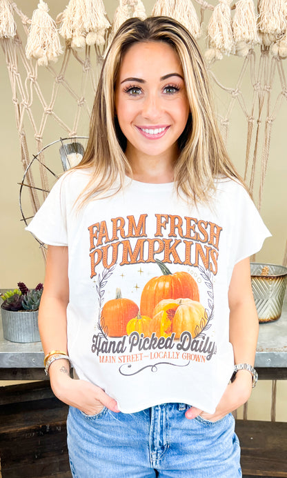 Farm Fresh Pumpkins Fall Graphic Edgy T-Shirt
