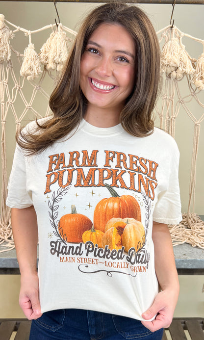 Farm Fresh Pumpkins Fall Comfort Color Graphic T-Shirt