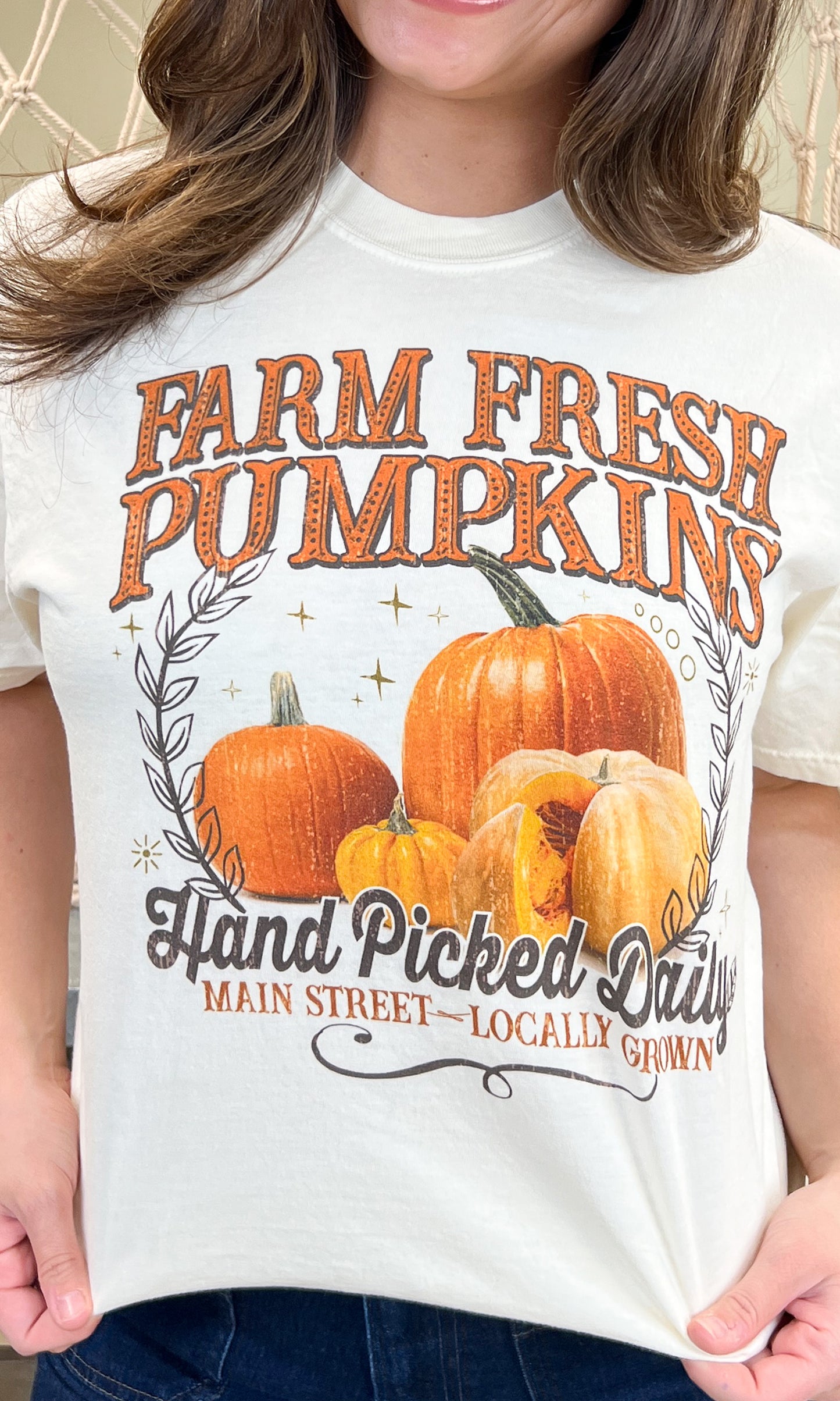 Farm Fresh Pumpkins Fall Comfort Color Graphic T-Shirt