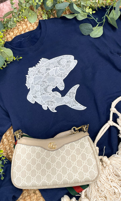 Fish Lace Graphic Sweatshirt