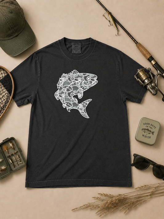 Fish Lace Graphic Comfort Color Graphic T-Shirt