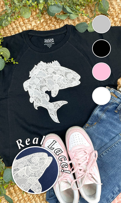 Fish Lace Graphic Edgy Shirt