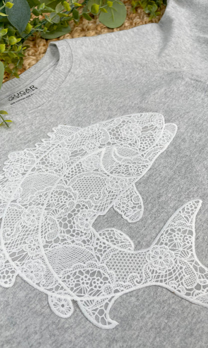 Fish Lace Graphic Long Sleeve Edgy Shirt