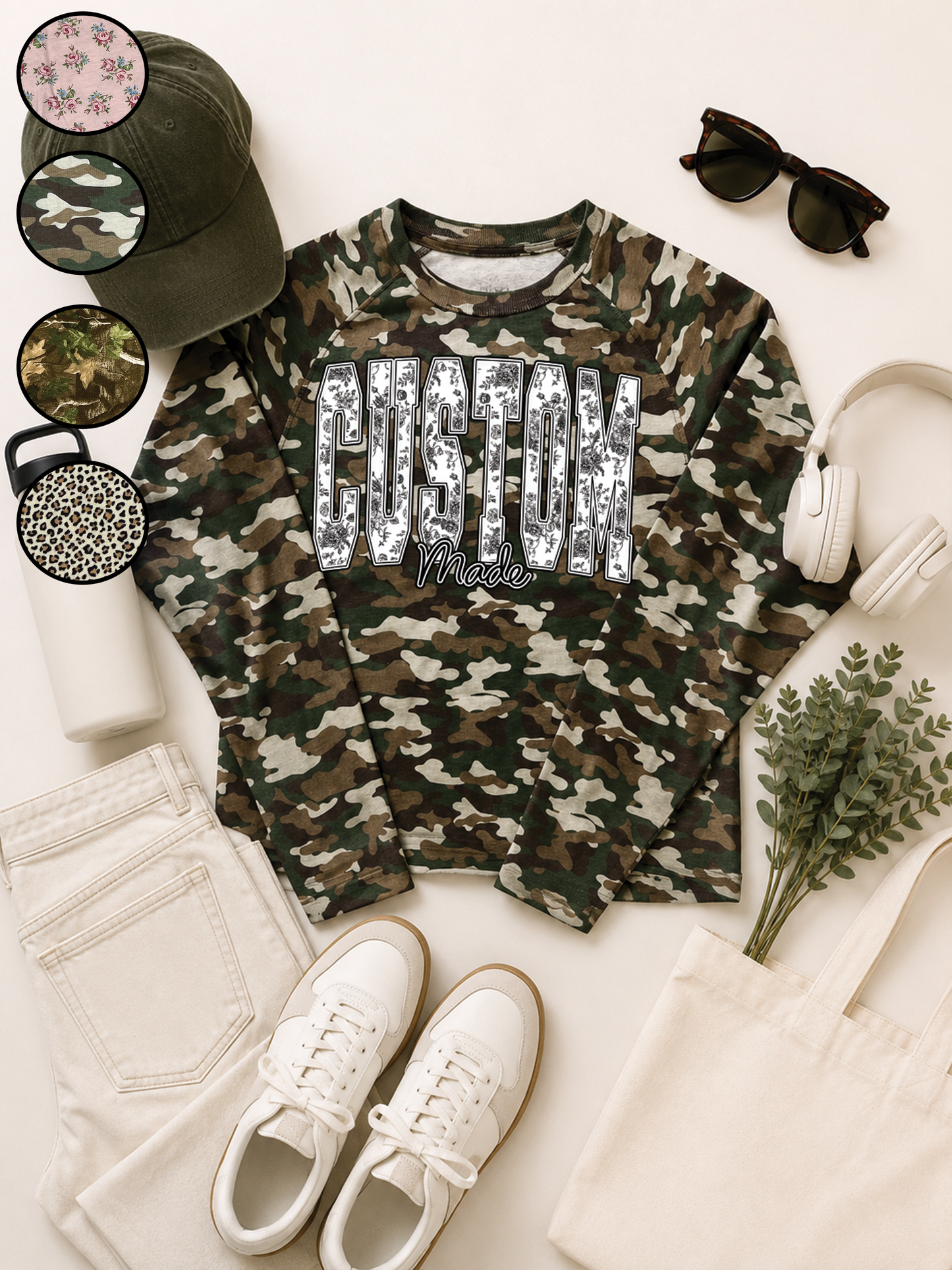 Floral Block Custom Graphic AOP Edgy Long Sleeve Shirt