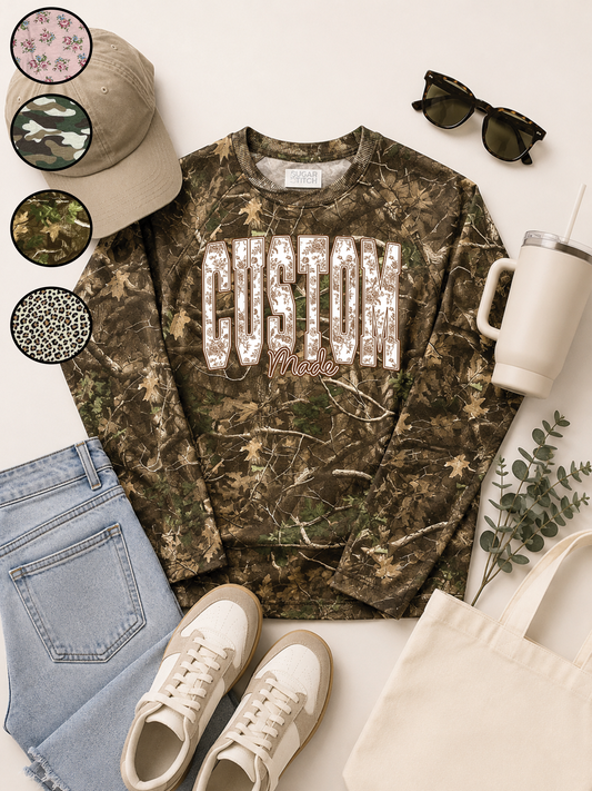 Floral Block Custom Graphic AOP Edgy Long Sleeve Shirt