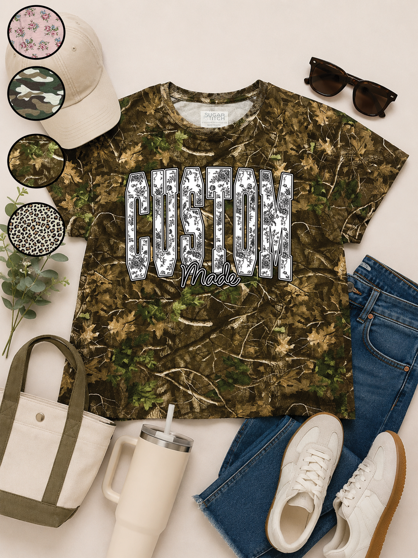 Floral Block Graphic AOP Edgy Shirt
