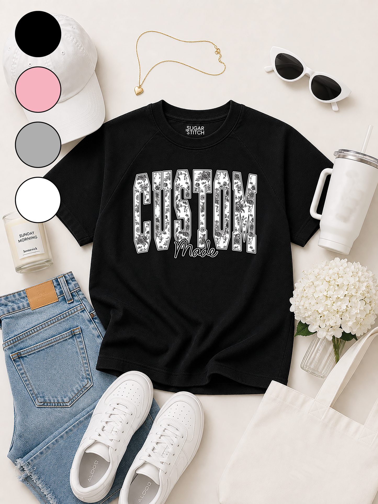 Floral Block Custom Graphic Edgy Shirt