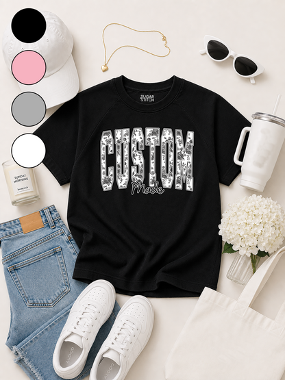 Floral Block Custom Graphic Edgy Shirt