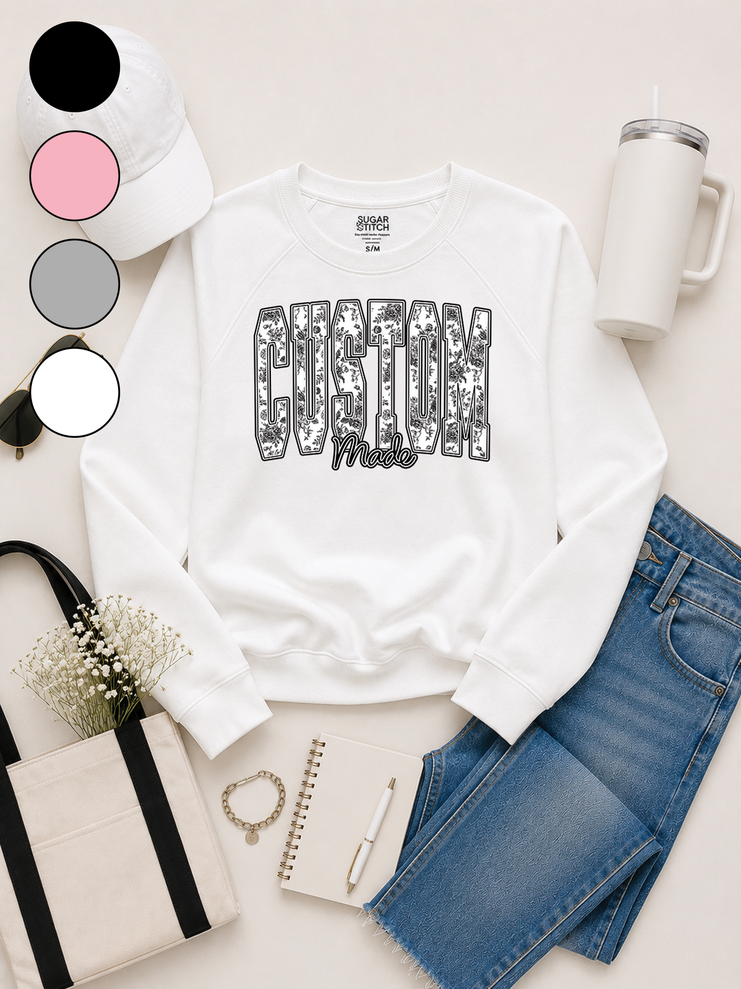 Floral Block Custom Graphic Long Sleeve Edgy Shirt