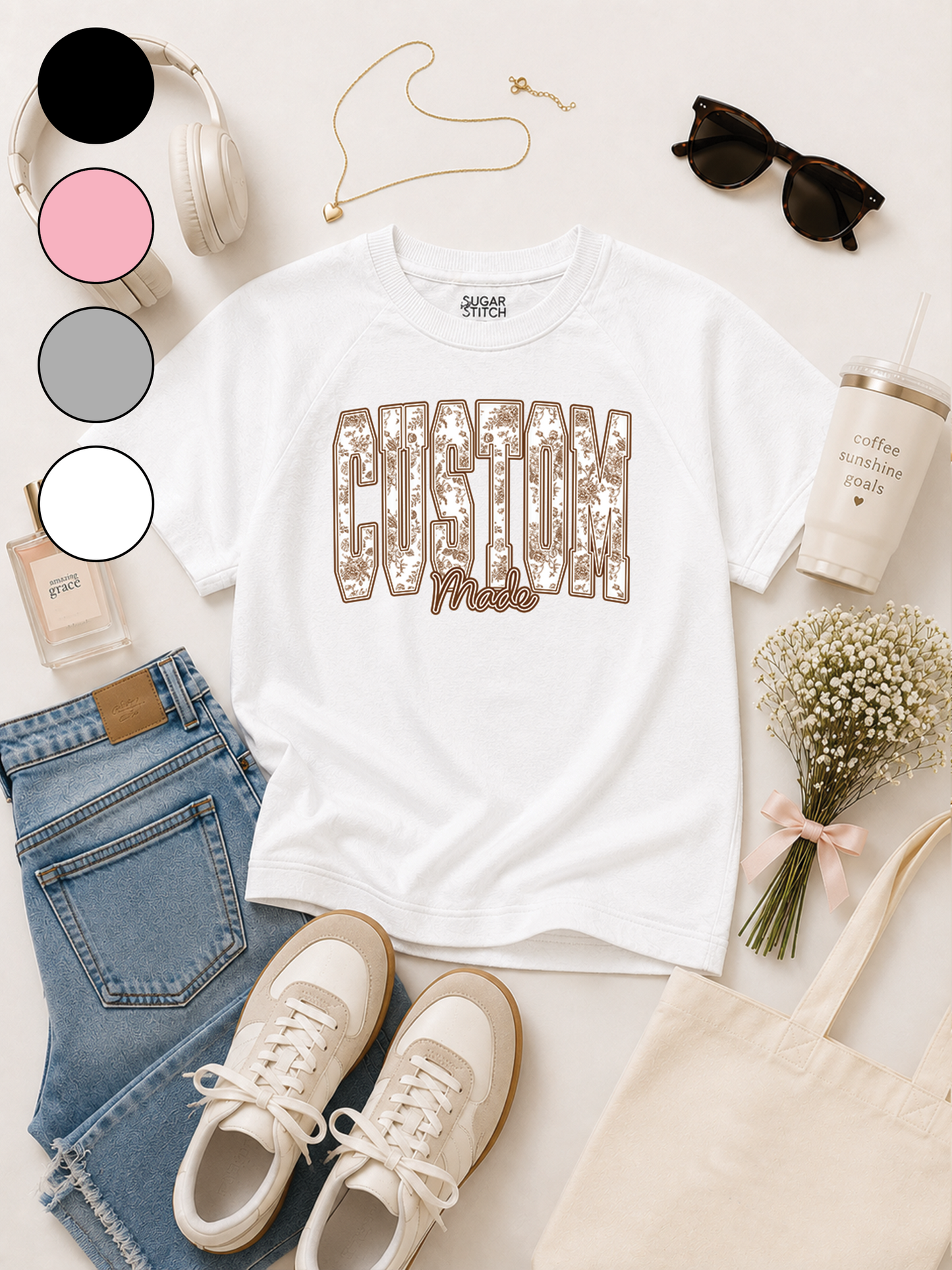 Floral Block Custom Graphic Edgy Shirt