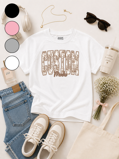 Floral Block Custom Graphic Edgy Shirt
