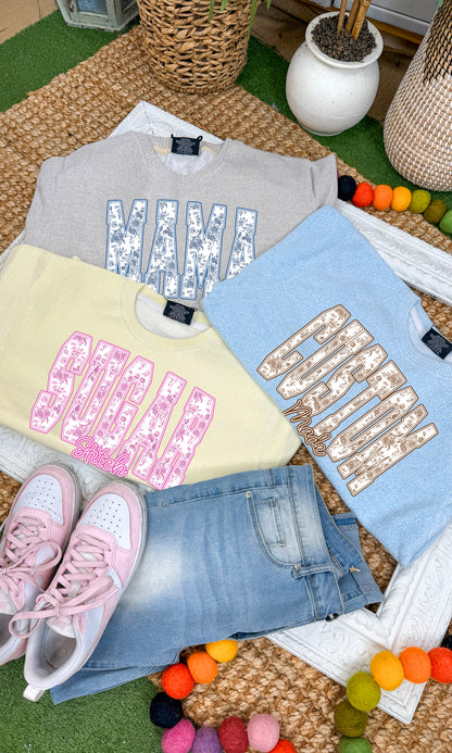 Floral Block Graphic Nantucket Graphic Sweatshirt