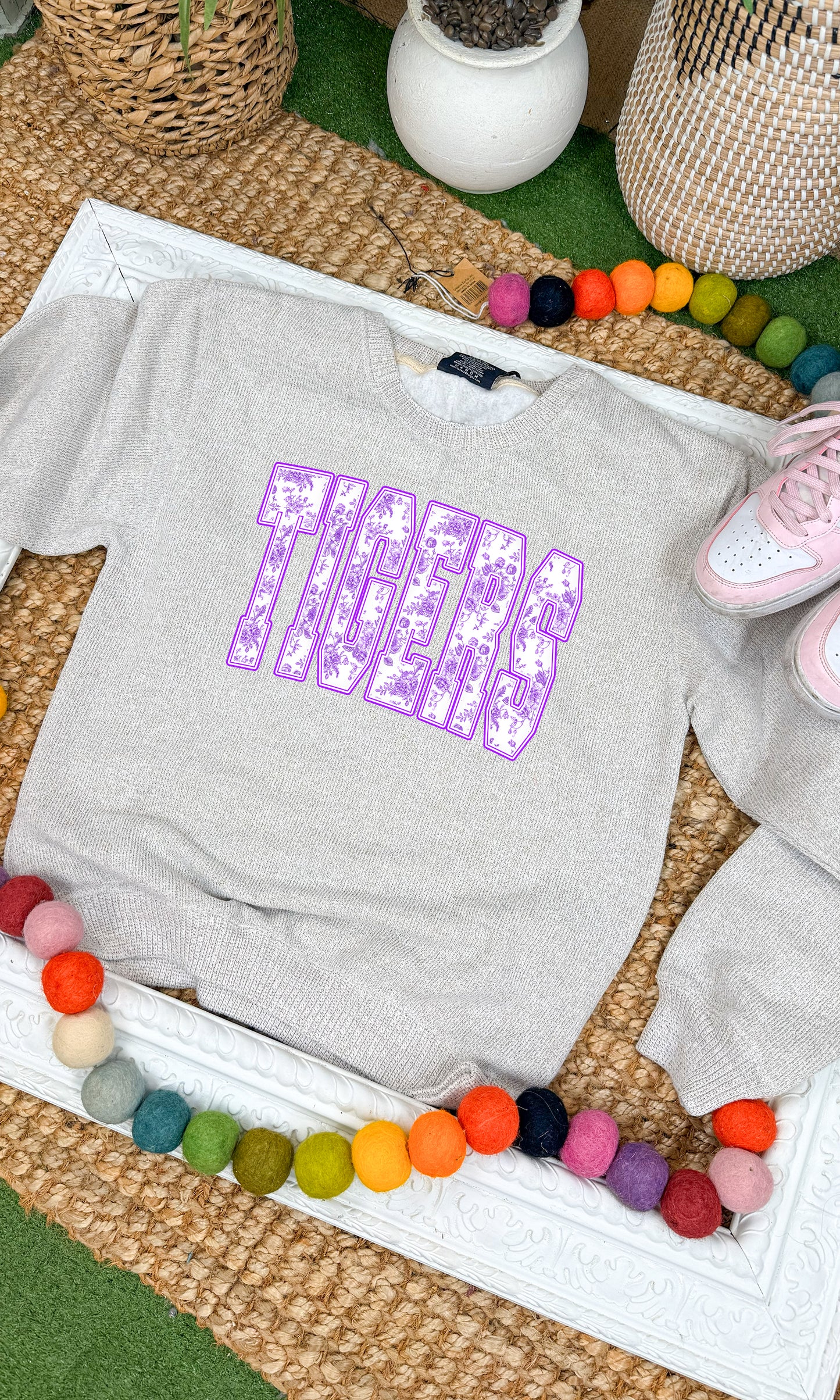 Floral Block Graphic Nantucket Graphic Sweatshirt