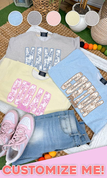 Floral Block Graphic Nantucket Graphic Sweatshirt