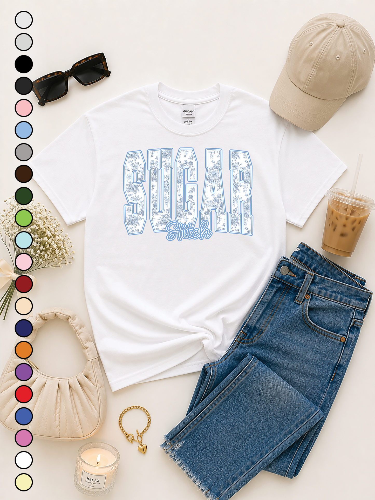 Floral Block Custom Graphic T-Shirt