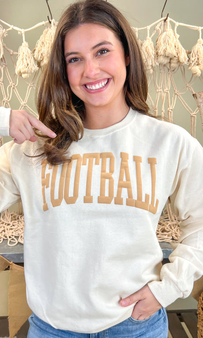 Football Arched Puff Graphic Sweatshirt