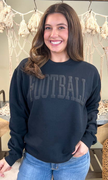 Football Arched Puff Graphic Sweatshirt
