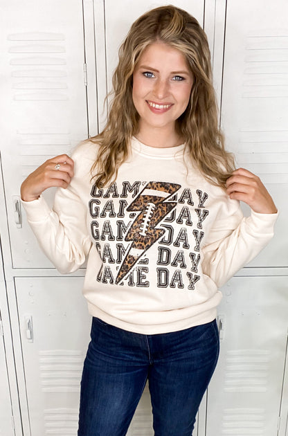 Football Game Day Lightning Bolt Sweatshirt