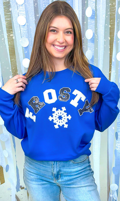 Frosty Sequin Christmas Graphic Sweatshirt