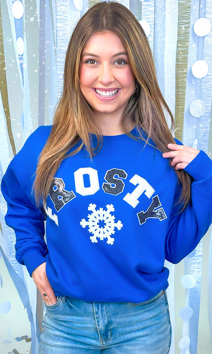 Frosty Sequin Christmas Graphic Sweatshirt