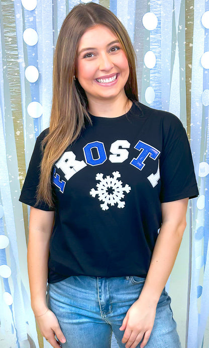 Frosty Sequin Christmas Graphic T-Shirt