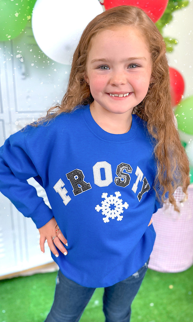 Frosty Sequin Christmas Graphic Sweatshirt