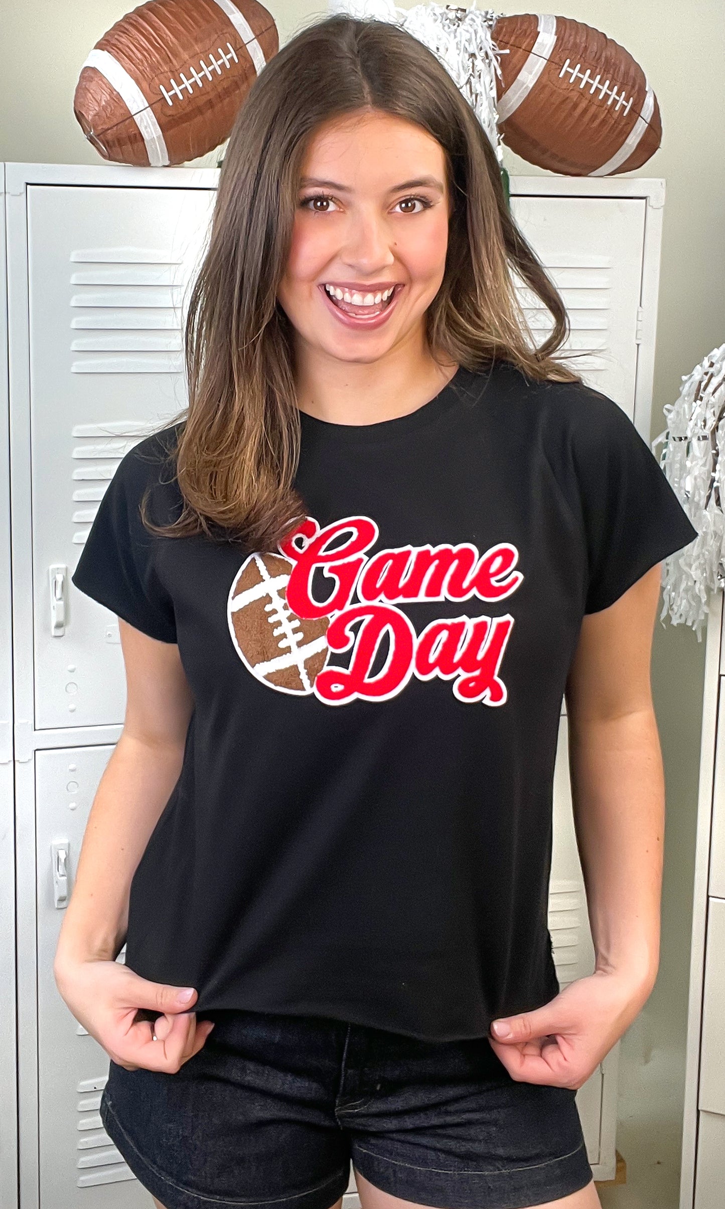 Game Day Chenille Graphic Edgy Shirt