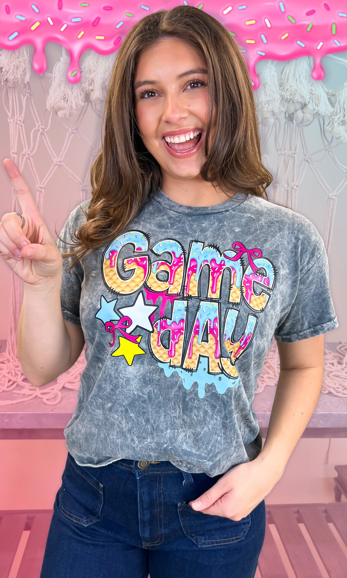 Game Day Drip Mineral Washed Graphic Shirt