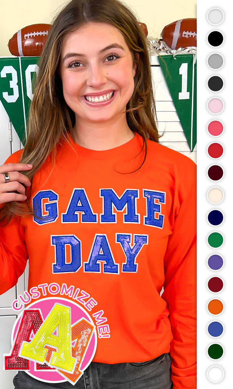 Game Day Sequin Long Sleeve Graphic T-Shirt
