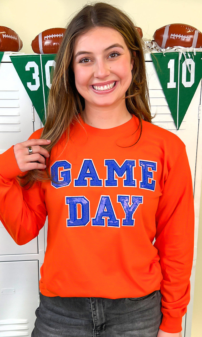 Game Day Sequin Long Sleeve Graphic T-Shirt