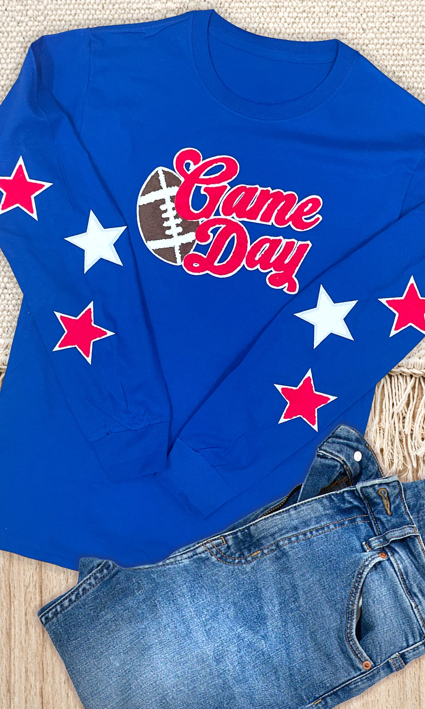Game Day Chenille Long Sleeve Graphic T-Shirt