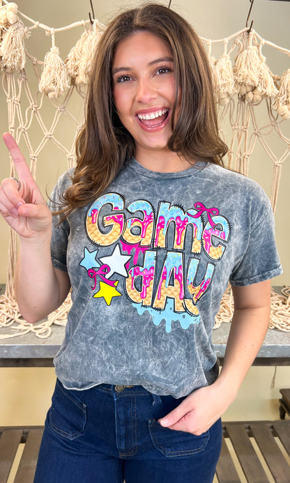 Game Day Drip Mineral Washed Graphic Shirt