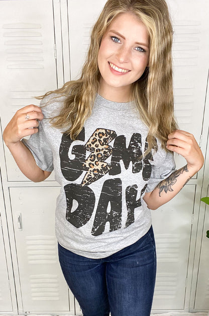 Game Day Leopard Lightning Bolt T-Shirt
