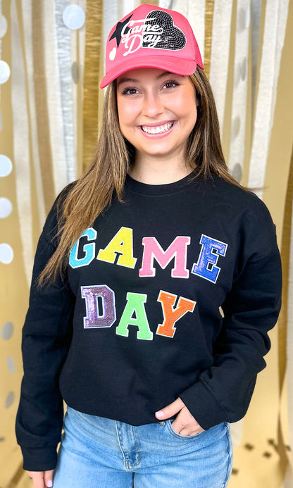 Game Day Sequin Funky Mix Graphic Sweatshirt