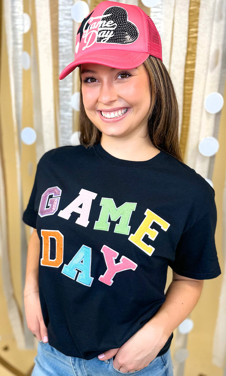 Game Day Sequin Funky Mix Graphic T-Shirt