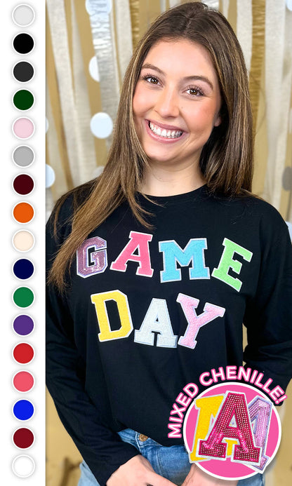Game Day Sequin Funky Mix Long Sleeve T-Shirt