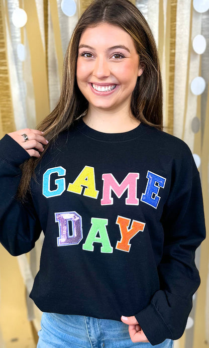 Game Day Sequin Funky Mix Graphic Sweatshirt