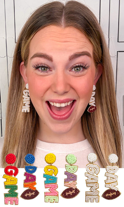 Game Day Words Earrings