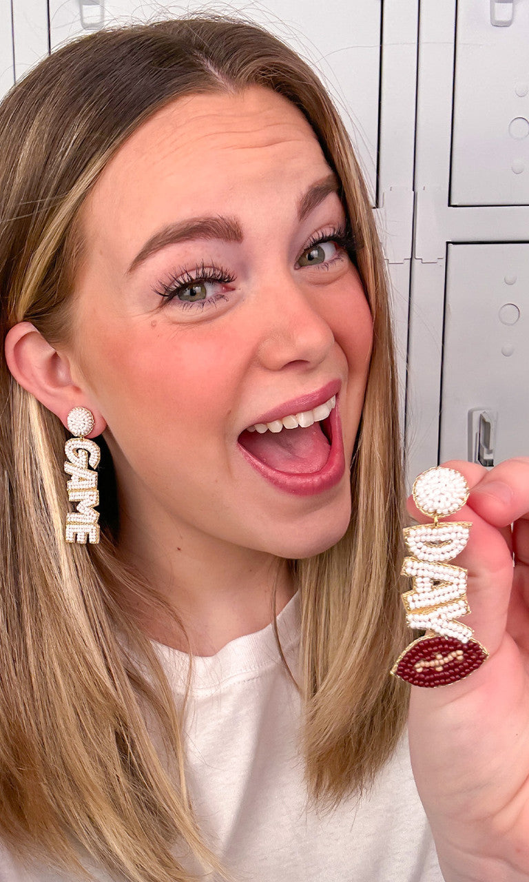 Game Day Words Earrings