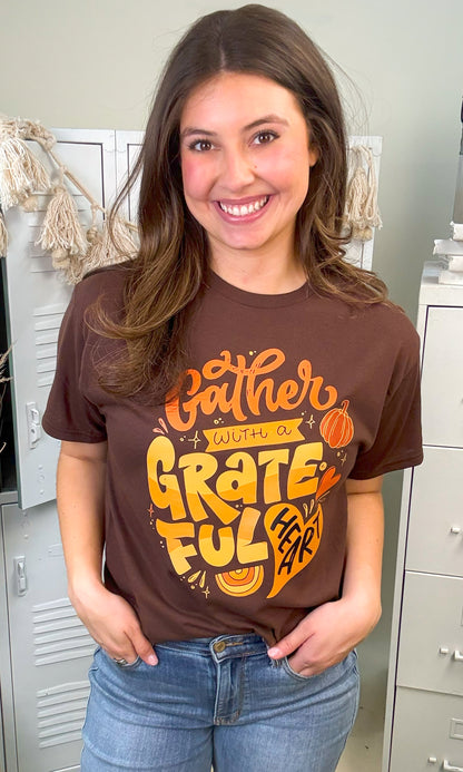 Gather with a Grateful Heart Graphic Shirt