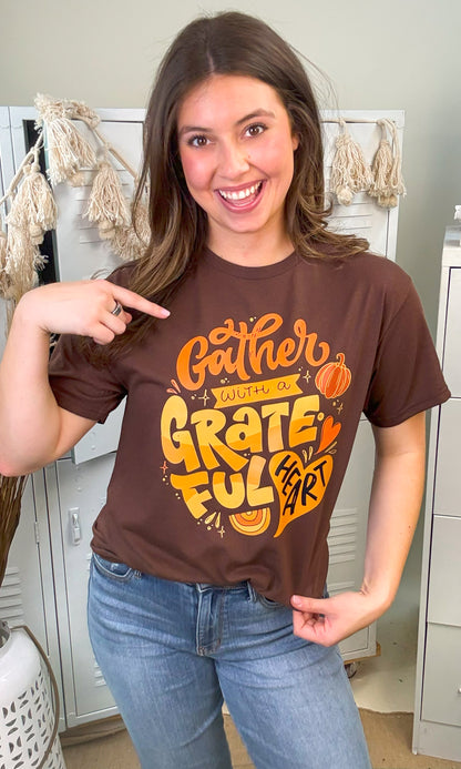 Gather with a Grateful Heart Graphic Shirt