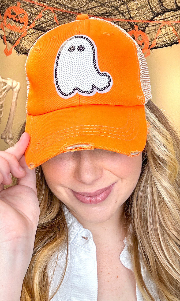 Ghost Sparkle Sequin Vintage Hat