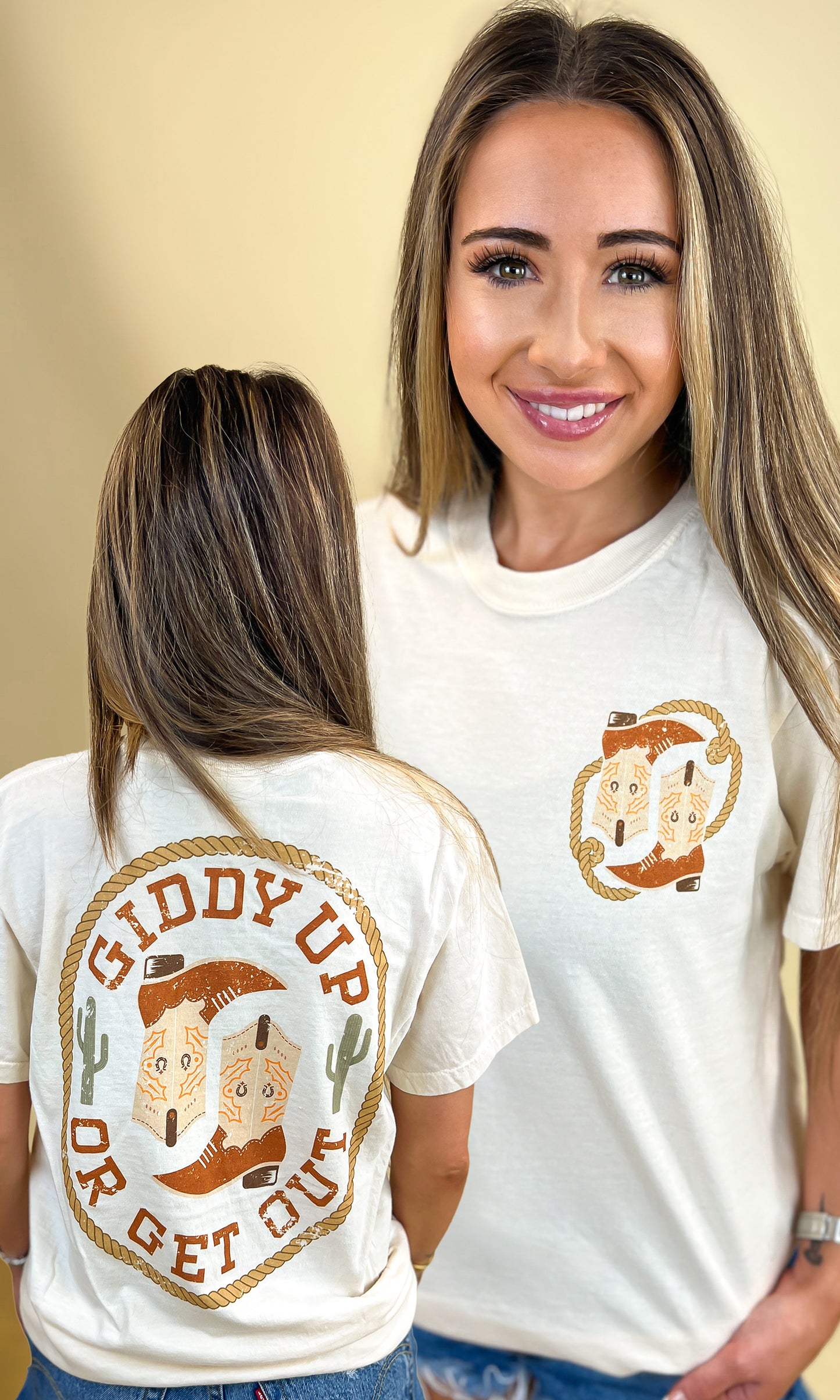 Giddy Up or Get Out Comfort Color Graphic T-Shirt